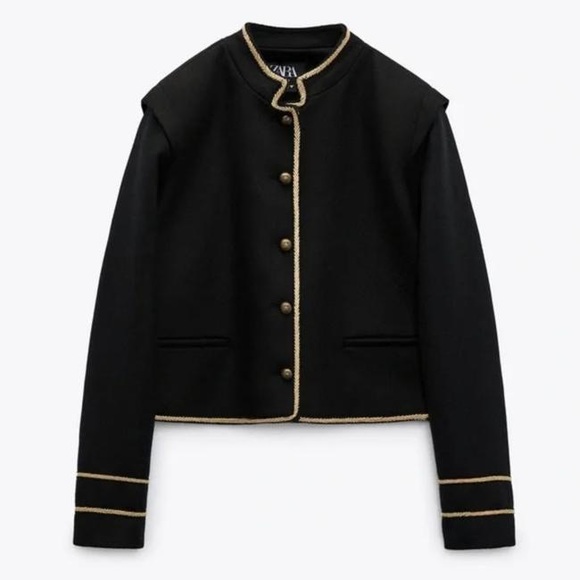 Black Cropped Jacket Zara - Picture 1 of 5